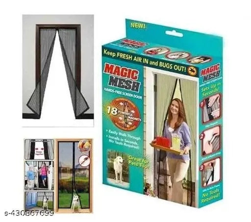 Polyester Magnetic Mosquito Net for Door | Mosquito Curtain for All Door Types & Sizes